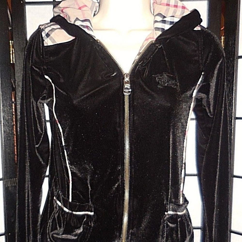 BURBERRY Velvet Zip Up Hoodie & Pants